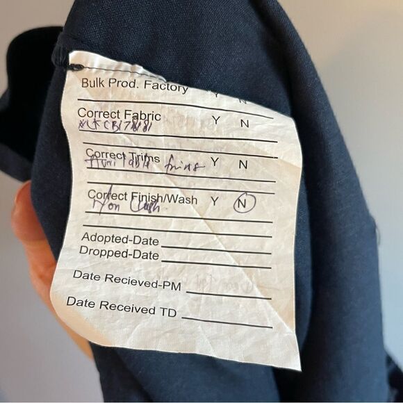 J.Jill Navy Linen Stretch Pant with Buttons | SZ S - Picture 3 of 12